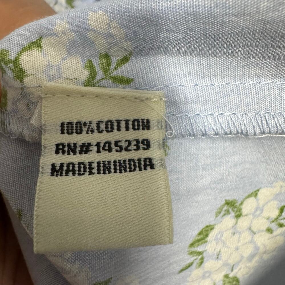 Sim & Sam Floral Maxi Empire Waist Dress M Blue Cotton Sundress Cottagecore Y2K - Picture 13 of 14